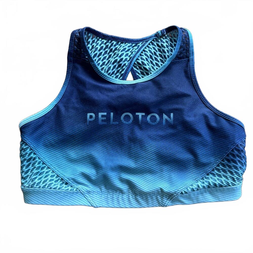 Peloton x WITH Gradient Mesh Racerback Sports Bra – Blue Ombre – Medium‎